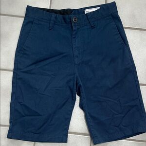 Volcom Boys Dark Blue Flat Front Shorts